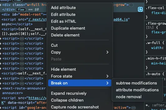 크롬 개발자도구 breakpoint 적용